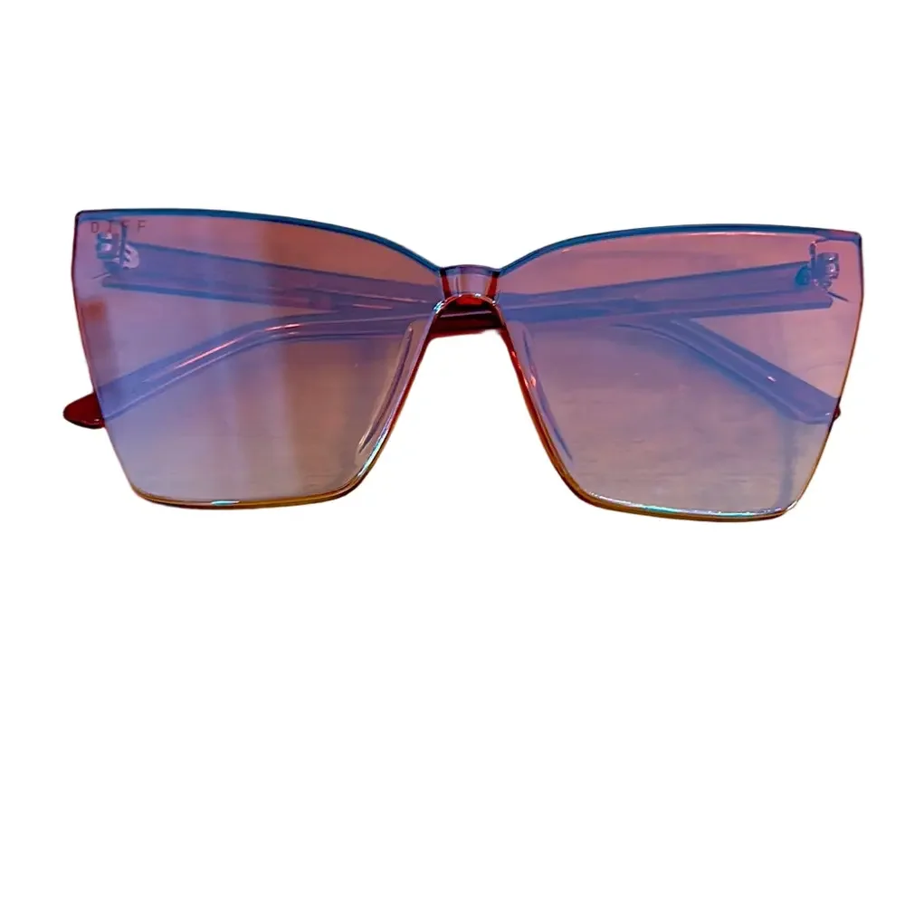 Like New DIFF Goldie Macarena Pink Crystal Sunset Gradient Flash Sunglas…